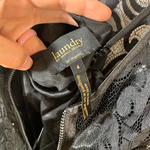 Laundry by Shelli Segal Black Lace Dress size 4 - Picture 3 of 9